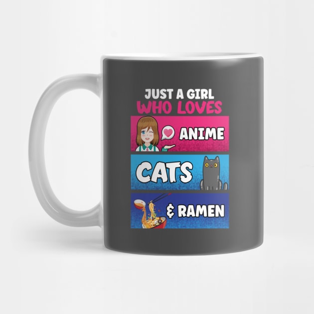 Just A Girl Who Loves Anime Cats Ramen Lover Kawaii Otaku by Blink_Imprints10